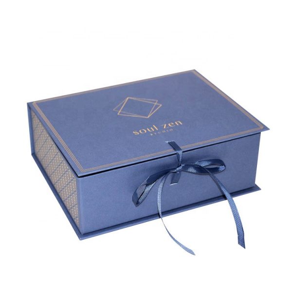 Luxury magnetic folding box with ribbon bow