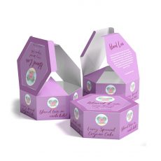 Custom folding carton box hexagon cake boxes