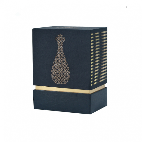 Custom perfume box luxury black and gold gift box