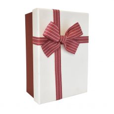 Cute wihte lid and base gift box with red bow