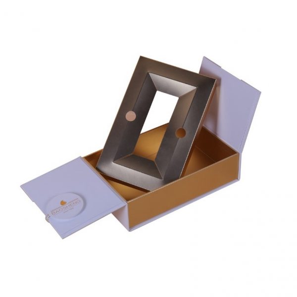 Rigid box with double door elegant cosmetics packaging