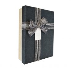 elegant lid and base gift box with ribbon bow